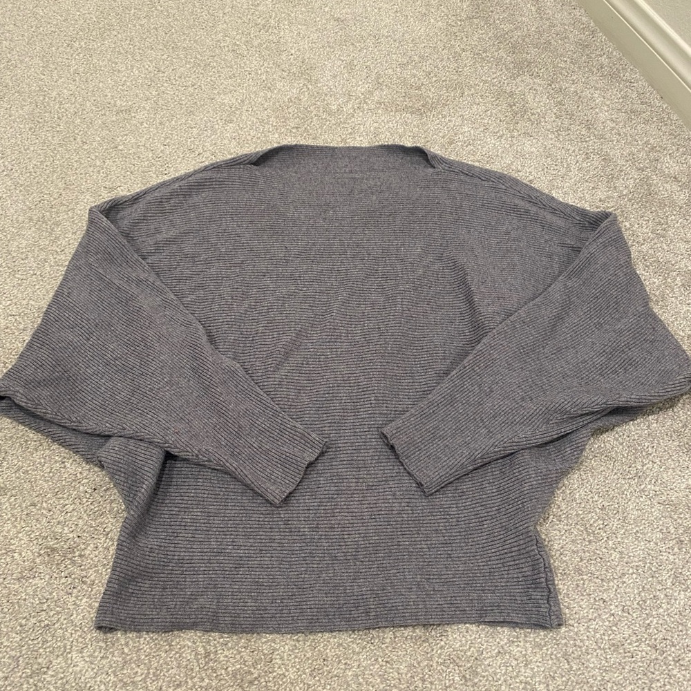 Grey 3/4 sleeve sweater. Size medium